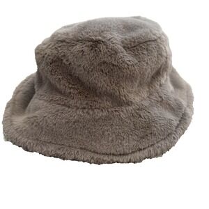 Sprigs Modern Reversible Camel Faux Fur and Sherpa Adjustable Bucket Hat